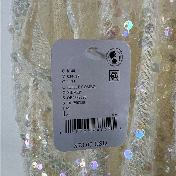 NWT Sequin Lace Halter Top Cream Free People - Picture 8 of 13